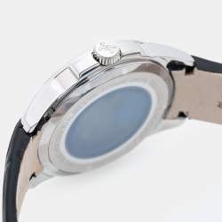 Pre Owned Bernhard H. Mayer White Stainless Steel Leather Force Quantum 41601.623.1 Women's Wristwatch 35 mm