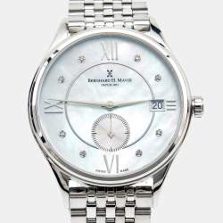 Pre Owned  Bernhard H. Mayer Mother Of Pearl Stainless Steel Diamond Muses BH07/CWF Women's Wristwatch 36 mm