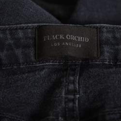 Pre Owned Black Orchid Black Denim Distressed Skinny Jude Jeans M