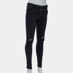 Pre Owned Black Orchid Black Denim Distressed Skinny Jude Jeans M
