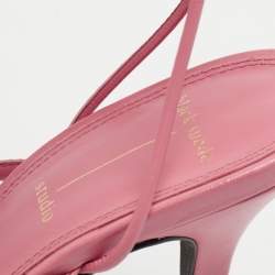 مملوكة مسبقًا Black Suede Studio Size 40 Pink Leather Ankle Strap Sandals