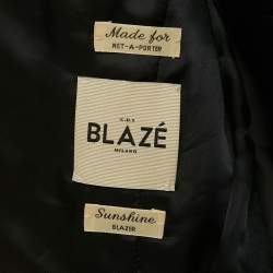 Pre Owned Blaze Orange Jacquard Gold Button Detail Blazer S