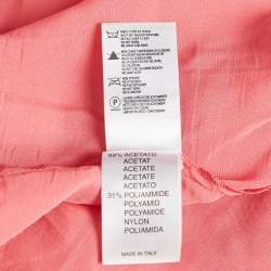 Blugirl Blumarine Pink Ruffled Chiffon Silk Pencil Skirt M