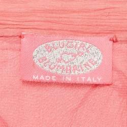 Blugirl Blumarine Pink Ruffled Chiffon Silk Pencil Skirt M