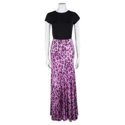 Blumarine Pink Animal Print Maxi Skirt S