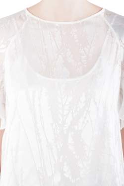 Blumarine White Silk Blend Raglan Sleeve Burnout Blouse M
