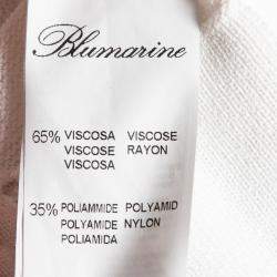 Blumarine Orange and White Colorblock Knit Drop Waist Sleeveless Dress L