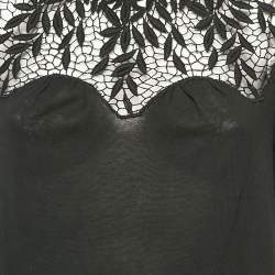 مملوكة مسبقًا Blumarine Black Lace Trim Jersey Playsuit M