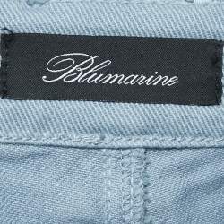 مملوكة مسبقًا Blumarine Light Blue Denim Cargo Jeans M Waist 29"