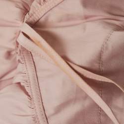 مملوكة مسبقًا Blumarine Pink Cotton Halter Neck Ruffled Rose Detail Crop Top L 