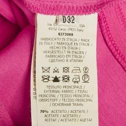 Pre Owned فستان بلاومارين كريب زهري بدون أكمام قصير مقاس صغير