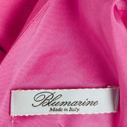 Pre Owned فستان بلاومارين كريب زهري بدون أكمام قصير مقاس صغير