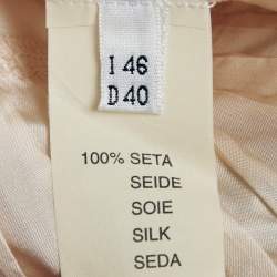 Pre Owned Blumarine Cream Embellished Silk Ruffle Detail Blouse L