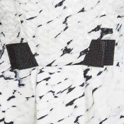 Blumarine Monochrome Animal Printed Silk Embellished Dress M