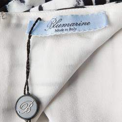 Blumarine Monochrome Animal Printed Silk Embellished Dress M