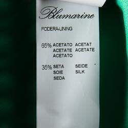 Blumarine Green Lamb Leather Zip Front Jacket M