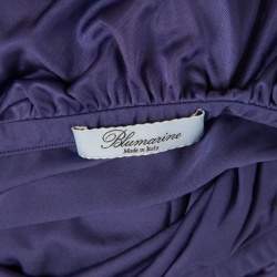 Blumarine Purple Knit One Shoulder Draped Maxi Dress M 