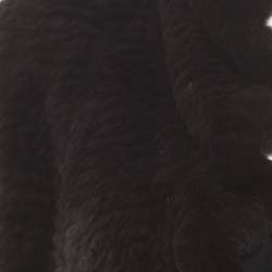 Blumarine Brown Rabbit Fur Open Front Shrug S