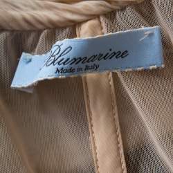 Blumarine Brown Animal Printed Embellished Ruched One Shoulder Dress M