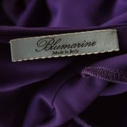 Blumarine Purple Embellished Draped Halter Gown S