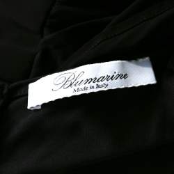 Blumarine Black Stretch Knit and Chiffon Butterfly Sleeve Dress M 
