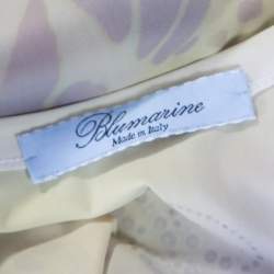 Blumarine Yellow Printed Applique Detail Short Dress S
