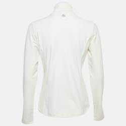 Pre Owned Bogner White Fur Trim Zip-Up Jacket S