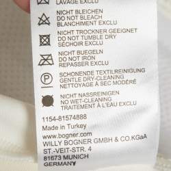 Pre Owned Bogner White Fur Trim Zip-Up Jacket S