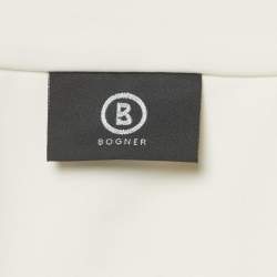 Pre Owned Bogner White Fur Trim Zip-Up Jacket S