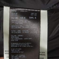 مملوكة مسبقًا Sonia Bogner Black Wool Fur Trim Zip-Up Puffer Jacket S