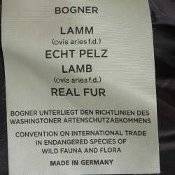 مملوكة مسبقًا Sonia Bogner Black Wool Fur Trim Zip-Up Puffer Jacket S