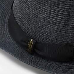 Borsalino Black Straw Treccia Canapa Hat 