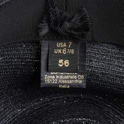 Borsalino Black Straw Treccia Canapa Hat 
