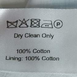 مملوكة مسبقًا Borgo De Nor Blue Floral Print Broderie Anglaise Cotton Rhea Crop Top S