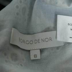 مملوكة مسبقًا Borgo De Nor Blue Floral Print Broderie Anglaise Cotton Rhea Crop Top S