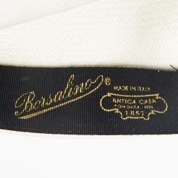Barselino Off-White Straw Panama Hat