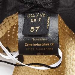 Borsalino Brown Straw Semi Crochet Panama Hat 