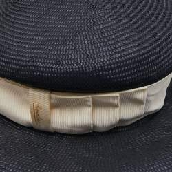 Pre Owned Borsalino Blue Wide Brim Paglia Panam Hat M