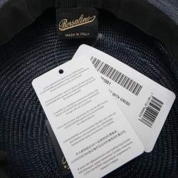 Pre Owned Borsalino Blue Wide Brim Paglia Panam Hat M