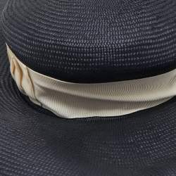 Pre Owned Borsalino Blue Wide Brim Paglia Panam Hat M
