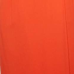 Pre Owned Boss By Hugo Boss Orange Crepe Draped Knee Length Skirt S