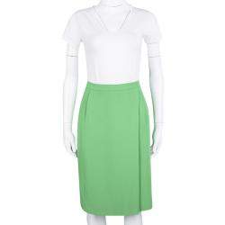 مملوكة مسبقًا Boss by Hugo Boss Green Overlap Detail Vakira Skirt M