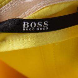 مملوكة مسبقًا فستان بوس باي هوغو بوس درابيرا بلا أكمام شيفون أصفر S