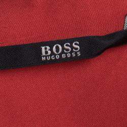 Pre Owned فستان بوس باي هوغو بوس دوريسا أحمر ديرابيه بلا أكمام S