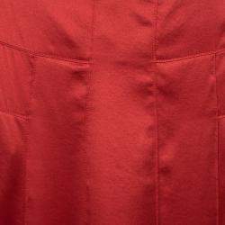 Boss by Hugo Boss Red Silk Satin Varana Maxi Skirt M