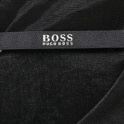 Boss By Hugo Boss Black/Blue Textured Cotton Blend Short Dress S