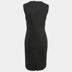 Boss By Hugo Boss Black/Blue Textured Cotton Blend Short Dress S