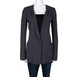 Pre Owned Boss Orange By Hugo Boss Grey Lace Insert Detail Orestina Blazer S