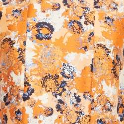 Boss By Hugo Boss Orange Floral Print Silk Short Dress M