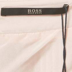 Pre Owned Boss By Hugo Boss Pink/Grey Pleated Chiffon Knee Length Skirt L